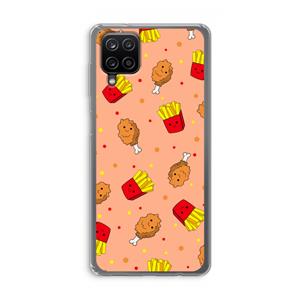 CaseCompany Chicken 'n Fries: Samsung Galaxy A12 Transparant Hoesje