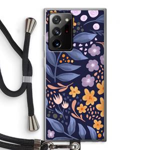 CaseCompany Flowers with blue leaves: Samsung Galaxy Note 20 Ultra / Note 20 Ultra 5G Transparant Hoesje met koord