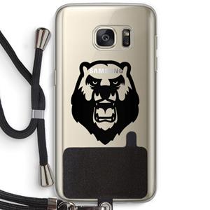 CaseCompany Angry Bear (black): Samsung Galaxy S7 Transparant Hoesje met koord
