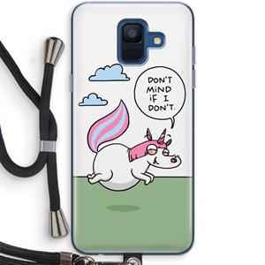 CaseCompany Unicorn: Samsung Galaxy A6 (2018) Transparant Hoesje met koord