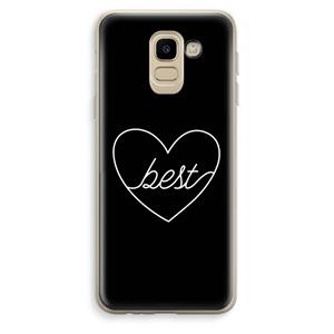 CaseCompany Best heart black: Samsung Galaxy J6 (2018) Transparant Hoesje