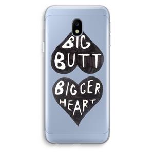 CaseCompany Big butt bigger heart: Samsung Galaxy J3 (2017) Transparant Hoesje