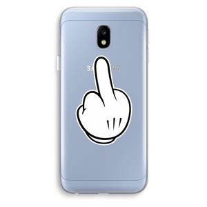 CaseCompany Middle finger white: Samsung Galaxy J3 (2017) Transparant Hoesje