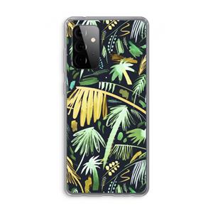 CaseCompany Tropical Palms Dark: Samsung Galaxy A72 Transparant Hoesje