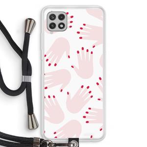 CaseCompany Hands pink: Samsung Galaxy A22 4G Transparant Hoesje met koord
