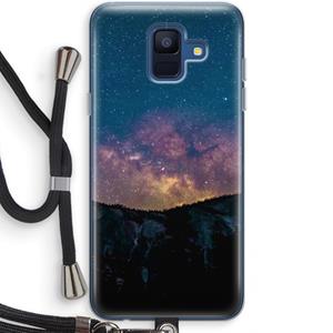 CaseCompany Travel to space: Samsung Galaxy A6 (2018) Transparant Hoesje met koord