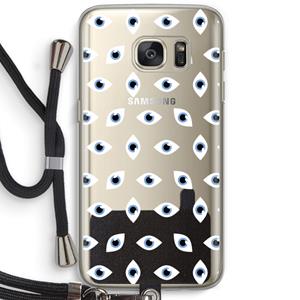 CaseCompany Eyes pattern: Samsung Galaxy S7 Transparant Hoesje met koord