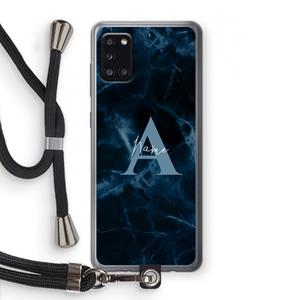 CaseCompany Midnight Marble: Samsung Galaxy A31 Transparant Hoesje met koord