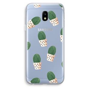 CaseCompany Cactusprint roze: Samsung Galaxy J3 (2017) Transparant Hoesje