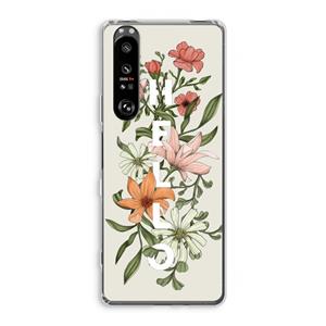 CaseCompany Hello bloemen: Sony Xperia 1 III Transparant Hoesje