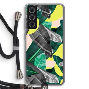 CaseCompany Fantasie jungle: Samsung Galaxy S21 FE Transparant Hoesje met koord