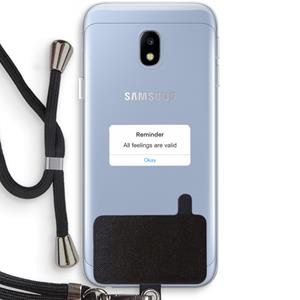 CaseCompany Reminder: Samsung Galaxy J3 (2017) Transparant Hoesje met koord