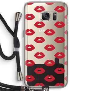CaseCompany Lips: Samsung Galaxy S7 Transparant Hoesje met koord