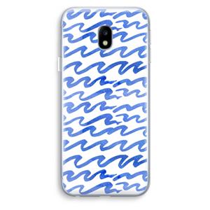 CaseCompany Blauwe golven: Samsung Galaxy J3 (2017) Transparant Hoesje