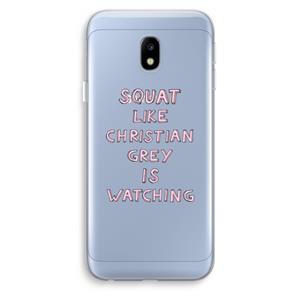 CaseCompany Christian Grey: Samsung Galaxy J3 (2017) Transparant Hoesje