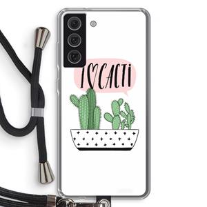 CaseCompany I love cacti: Samsung Galaxy S21 FE Transparant Hoesje met koord