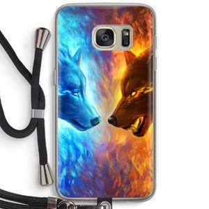 CaseCompany Fire & Ice: Samsung Galaxy S7 Transparant Hoesje met koord