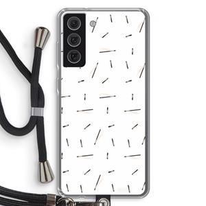 CaseCompany Hipster stripes: Samsung Galaxy S21 FE Transparant Hoesje met koord