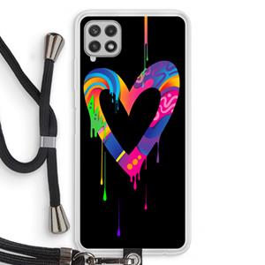 CaseCompany Melts My Heart: Samsung Galaxy A22 4G Transparant Hoesje met koord