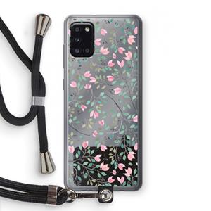 CaseCompany Sierlijke bloemen: Samsung Galaxy A31 Transparant Hoesje met koord