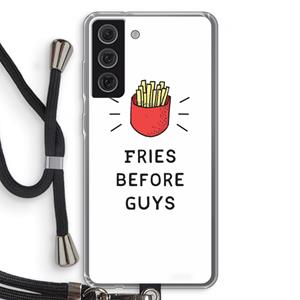 CaseCompany Fries before guys: Samsung Galaxy S21 FE Transparant Hoesje met koord