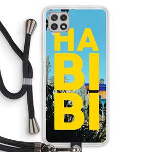 CaseCompany Habibi Majorelle : Samsung Galaxy A22 4G Transparant Hoesje met koord