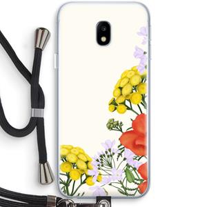CaseCompany Wilde bloemen: Samsung Galaxy J3 (2017) Transparant Hoesje met koord