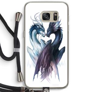 CaseCompany Yin Yang Dragons: Samsung Galaxy S7 Transparant Hoesje met koord