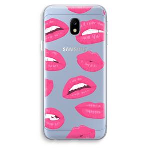 CaseCompany Bite my lip: Samsung Galaxy J3 (2017) Transparant Hoesje