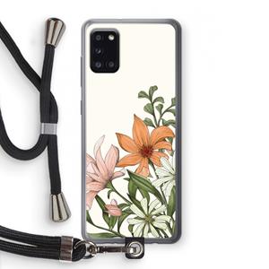 CaseCompany Floral bouquet: Samsung Galaxy A31 Transparant Hoesje met koord