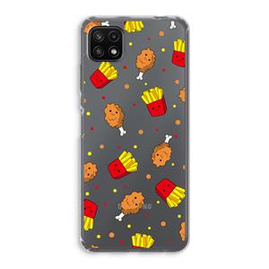 CaseCompany Chicken 'n Fries: Samsung Galaxy A22 5G Transparant Hoesje