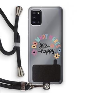 CaseCompany Happy days: Samsung Galaxy A31 Transparant Hoesje met koord