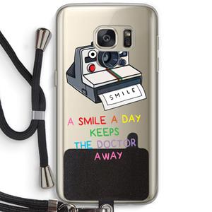 CaseCompany Smile: Samsung Galaxy S7 Transparant Hoesje met koord