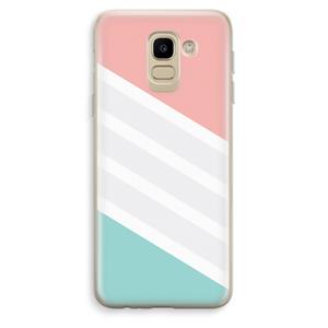 CaseCompany Strepen pastel: Samsung Galaxy J6 (2018) Transparant Hoesje