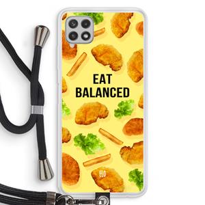 CaseCompany Eat Balanced: Samsung Galaxy A22 4G Transparant Hoesje met koord