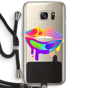 CaseCompany Lip Palette: Samsung Galaxy S7 Transparant Hoesje met koord