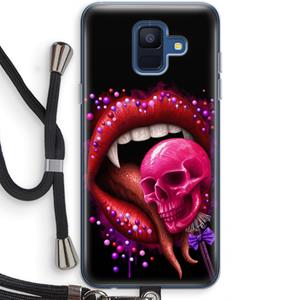 CaseCompany Dodelijk zoet: Samsung Galaxy A6 (2018) Transparant Hoesje met koord