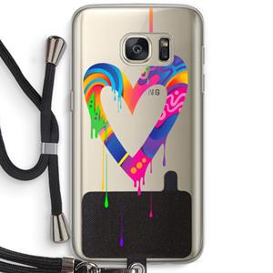 CaseCompany Melts My Heart: Samsung Galaxy S7 Transparant Hoesje met koord