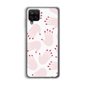 CaseCompany Hands pink: Samsung Galaxy A12 Transparant Hoesje
