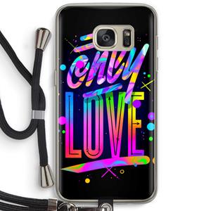CaseCompany Only Love: Samsung Galaxy S7 Transparant Hoesje met koord