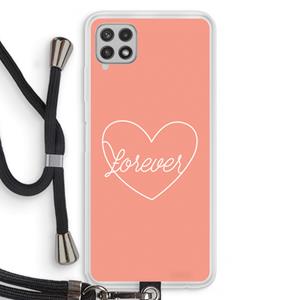 CaseCompany Forever heart: Samsung Galaxy A22 4G Transparant Hoesje met koord