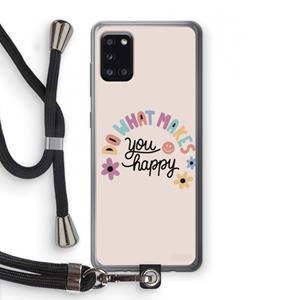 CaseCompany Happy days: Samsung Galaxy A31 Transparant Hoesje met koord