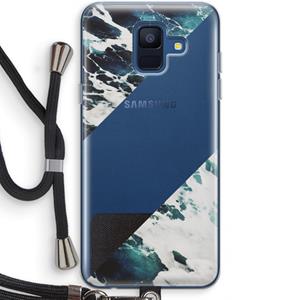 CaseCompany Golven: Samsung Galaxy A6 (2018) Transparant Hoesje met koord
