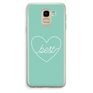 CaseCompany Best heart pastel: Samsung Galaxy J6 (2018) Transparant Hoesje