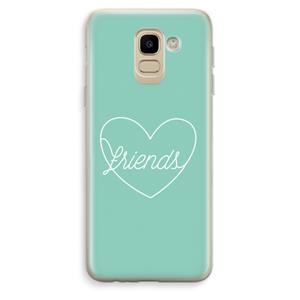 CaseCompany Friends heart pastel: Samsung Galaxy J6 (2018) Transparant Hoesje
