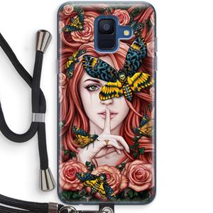 CaseCompany Lady Moth: Samsung Galaxy A6 (2018) Transparant Hoesje met koord