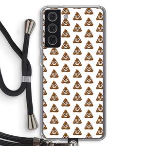 CaseCompany Poop emoji: Samsung Galaxy S21 FE Transparant Hoesje met koord