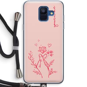CaseCompany Giving Flowers: Samsung Galaxy A6 (2018) Transparant Hoesje met koord