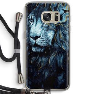 CaseCompany Darkness Lion: Samsung Galaxy S7 Transparant Hoesje met koord