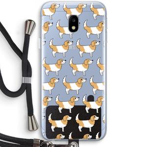 CaseCompany Doggy: Samsung Galaxy J3 (2017) Transparant Hoesje met koord
